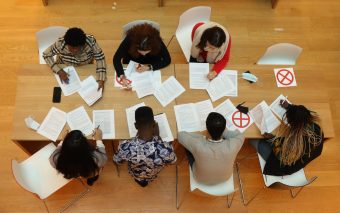 OT Gender_2021_GP_CR_Group working together from above_Diverse_Action